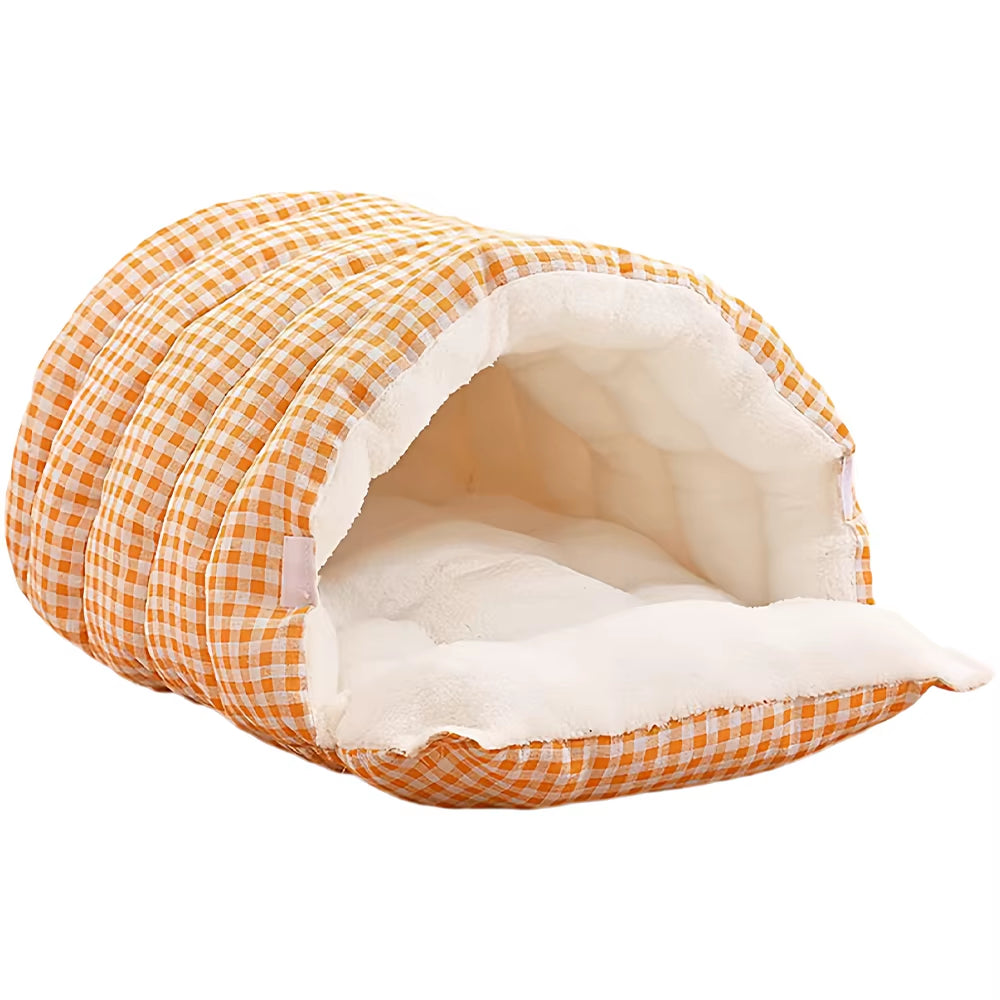 Winter Insulated Cat House - Enclosed Bed with Removable Arctic Fleece Mat and Self-Heating Technology, Waterproof Dog/Cat Bed