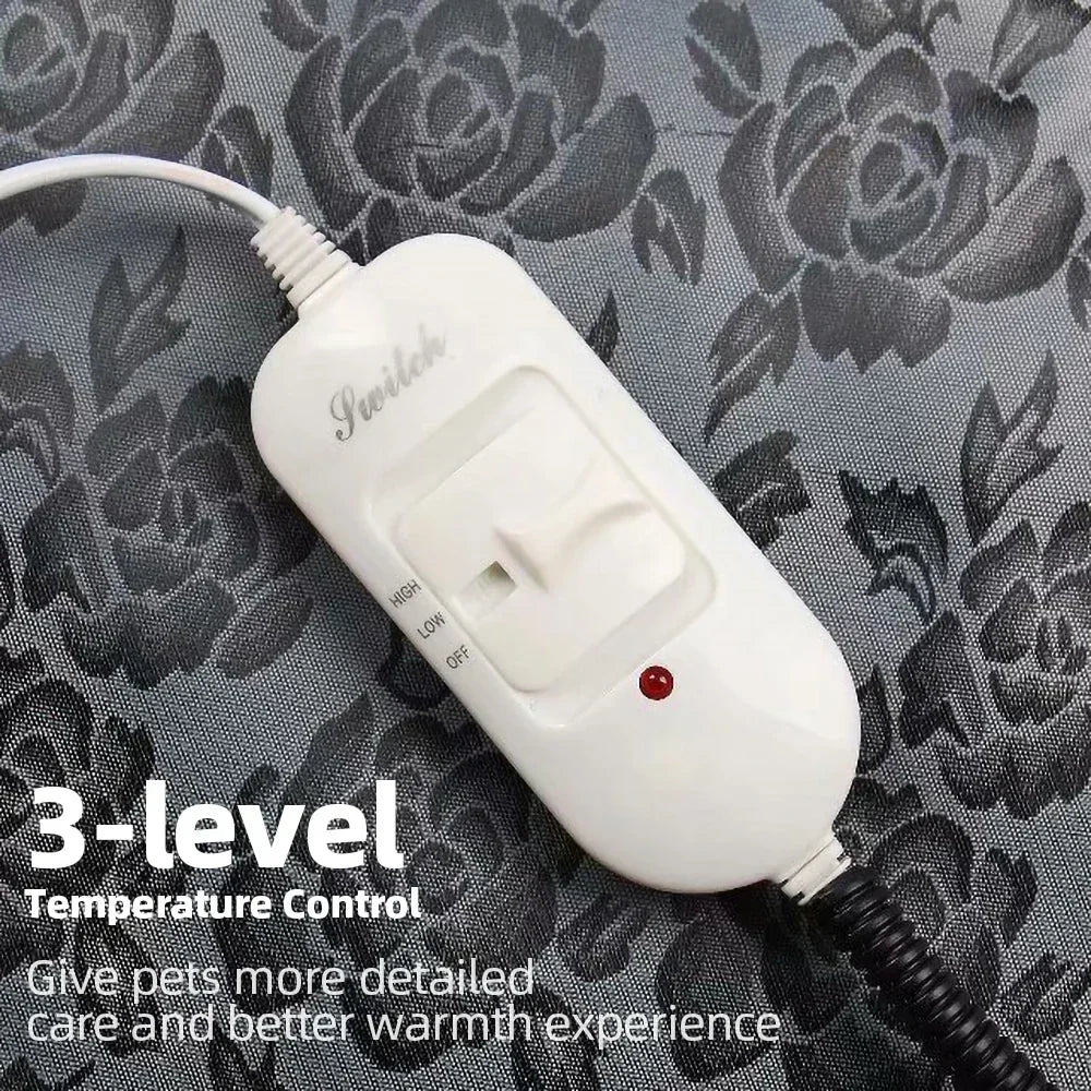 Cozy Winter Pet Heating Blanket - Waterproof, Wear-Resistant, and Temperature-Controlled Mattress for Dogs and Cats