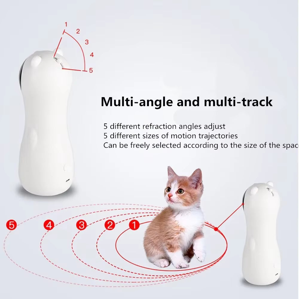 Engaging Automatic Cat Laser Toy - Multi-Angle LED Teaser for Interactive Fun and Training