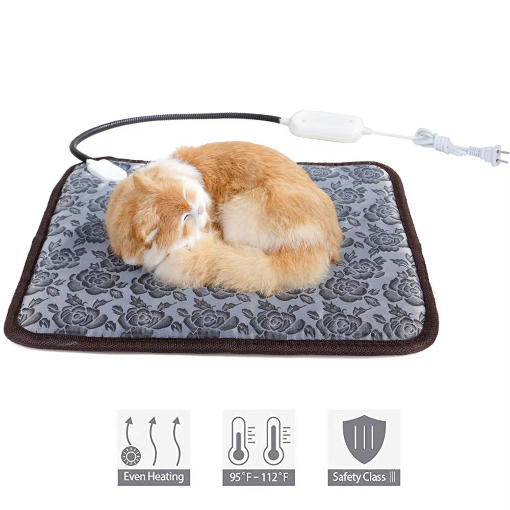 Cozy Winter Pet Heating Blanket - Waterproof, Wear-Resistant, and Temperature-Controlled Mattress for Dogs and Cats