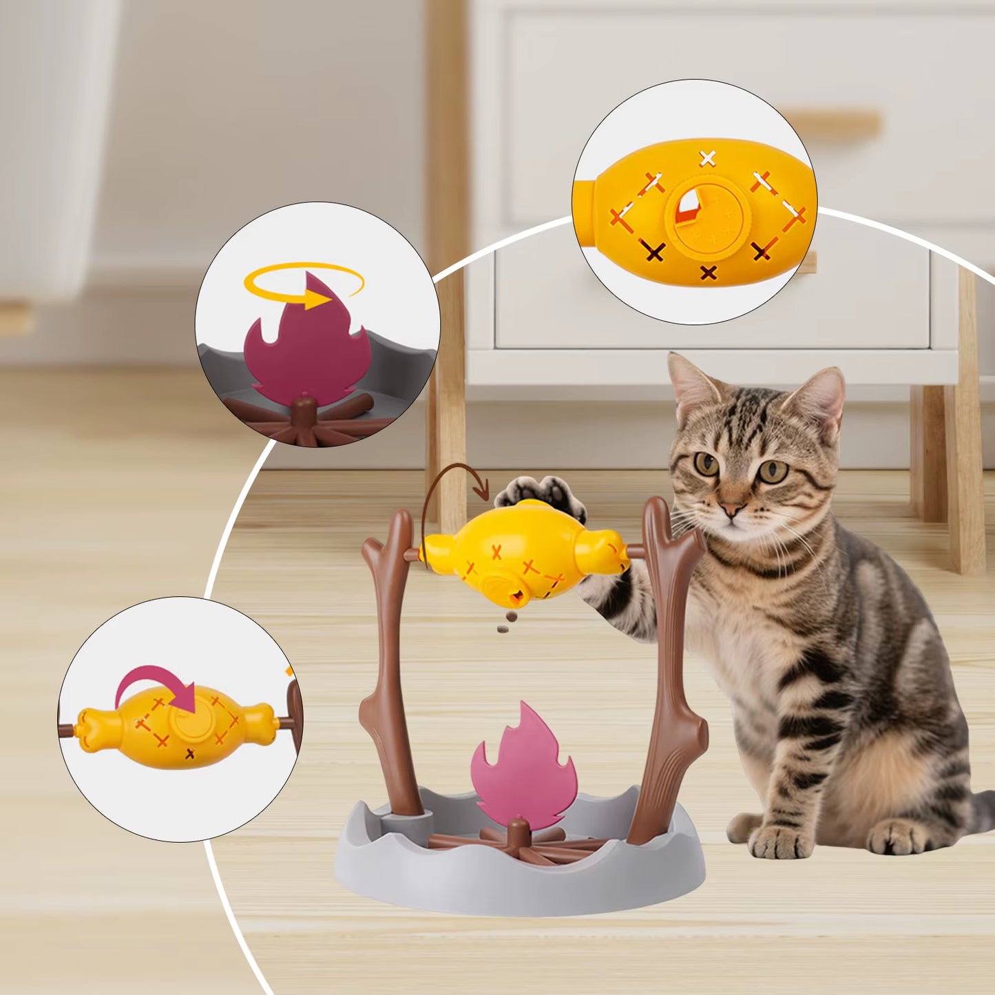 Interactive 360° Rotating Snack Toy for Cats - Fun Slow Feeder for Engaging Playtime!