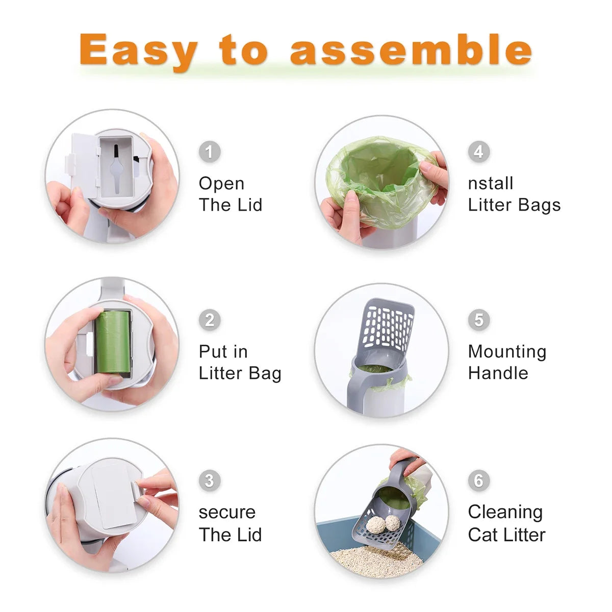 Effortless Cat Litter Cleaning with the Premium Cat Litter Shovel Scoop & Waste Bin