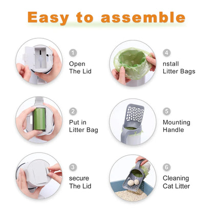 Effortless Cat Litter Cleaning with the Premium Cat Litter Shovel Scoop & Waste Bin
