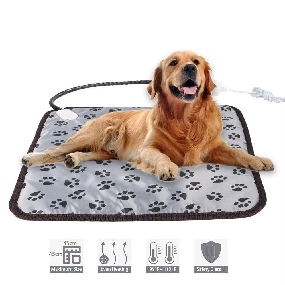 Cozy Winter Pet Heating Blanket - Waterproof, Wear-Resistant, and Temperature-Controlled Mattress for Dogs and Cats